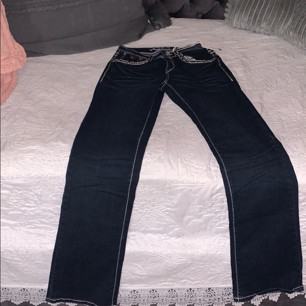 Dark wash boot cut jeans
